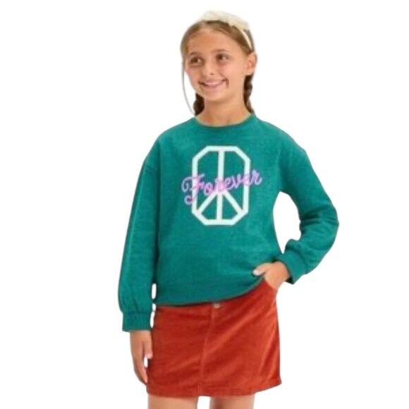 NEW Cat & Jack Forever Peace Sweatshirt Girls Size XSmall (4-5) NWT - Picture 1 of 7
